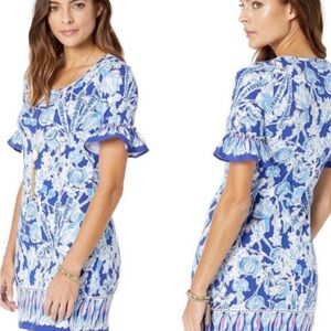 Lilly Pulitzer Blue and White Jayden dress in pretty peas